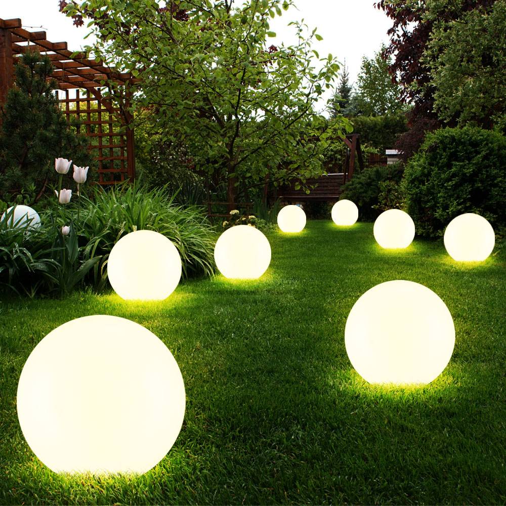 Solarleuchte Kugel Garten LED Gartendeko Solarkugel für Außen 20 cm Kugelleuchte Solar, Leuchtdauer ca. 6-8 Stunden, H 62 cm, 8er Set