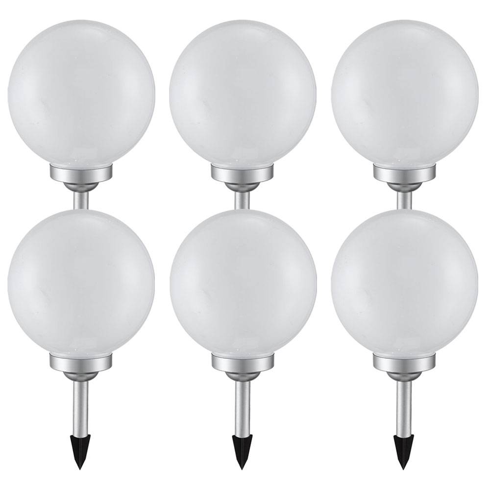 Solarleuchte Kugel Garten LED Gartendeko Solarkugel für Außen 20 cm Kugelleuchte Solar, Leuchtdauer ca. 6-8 Stunden, H 62 cm, 6er Set