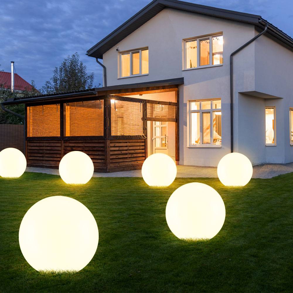 Solarleuchte Kugel Garten LED Gartendeko Solarkugel für Außen 20 cm Kugelleuchte Solar, Leuchtdauer ca. 6-8 Stunden, H 62 cm, 6er Set