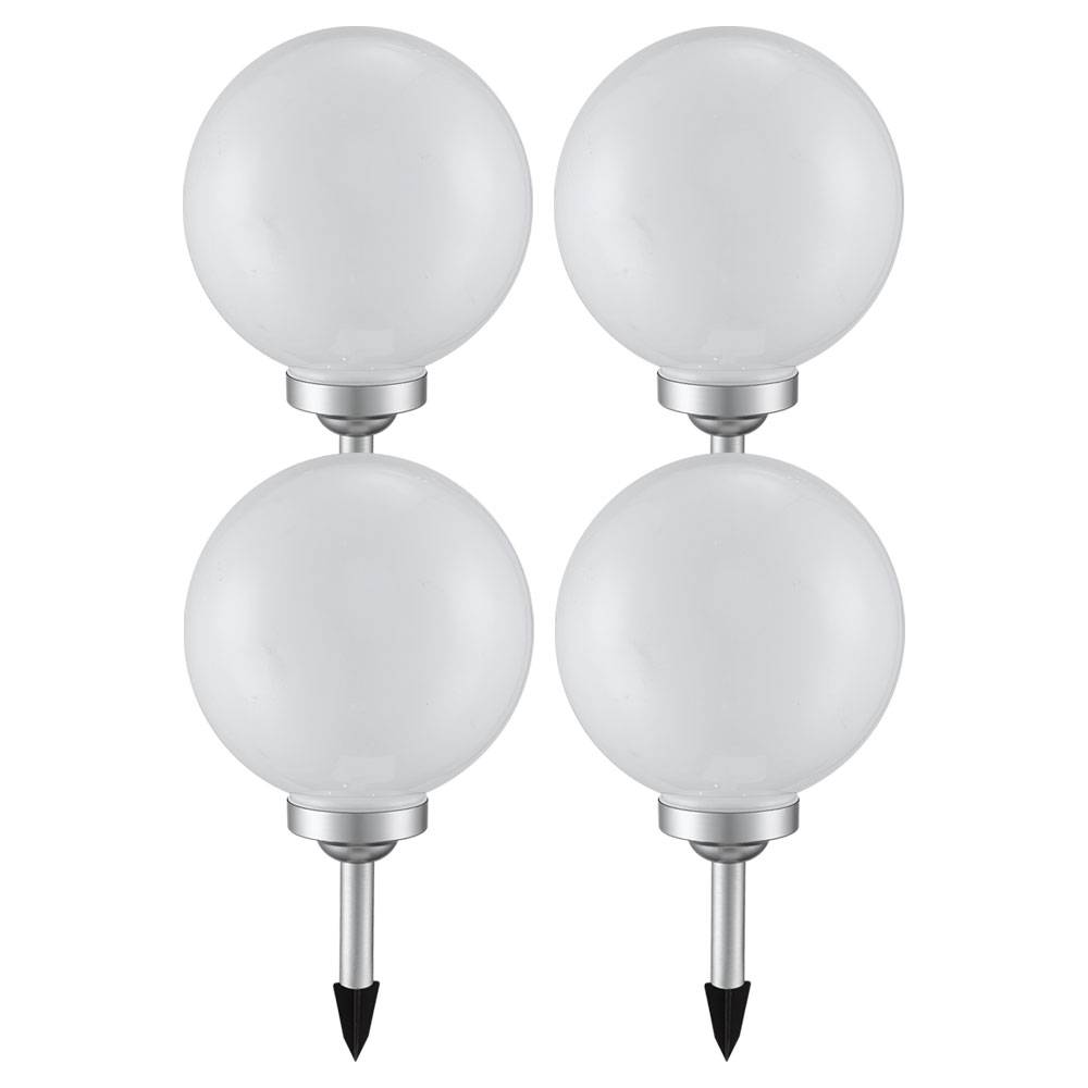 Solarleuchte Kugel Garten Kugelleuchte Solar LED Gartendeko Solarkugel für Außen 25 cm, Leuchtdauer ca. 6-8 Stunden, H 65 cm, 4er Set