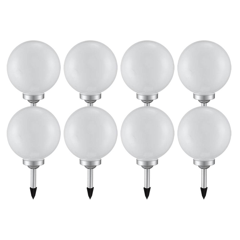 Solarleuchte Kugel Garten Kugelleuchte Solar LED Gartendeko Solarkugel für Außen 25 cm, Leuchtdauer ca. 6-8 Stunden, H 65 cm, 8er Set