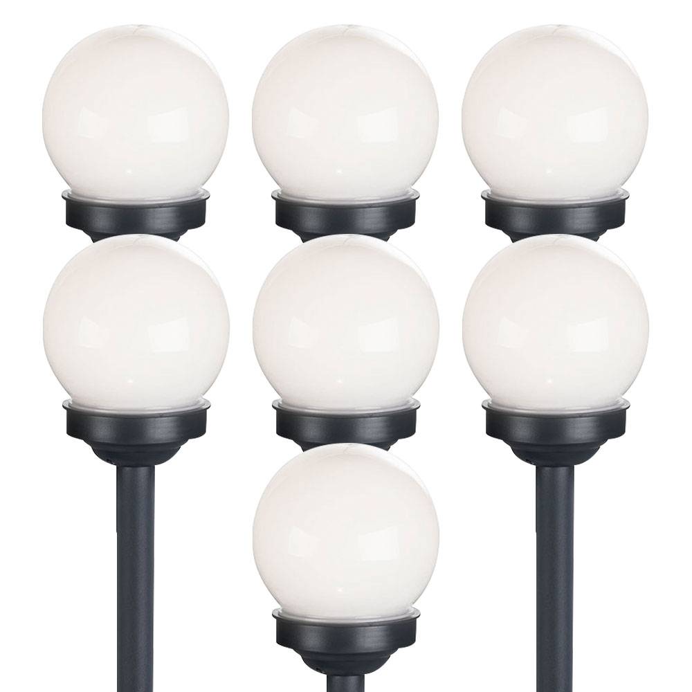 Kugelleuchte Solar 10 cm Solarleuchte Kugel Garten LED Gartendeko Solarkugel für Außen klein, Leuchtdauer ca. 6-8 Stunden, H 38 cm, 7er Set
