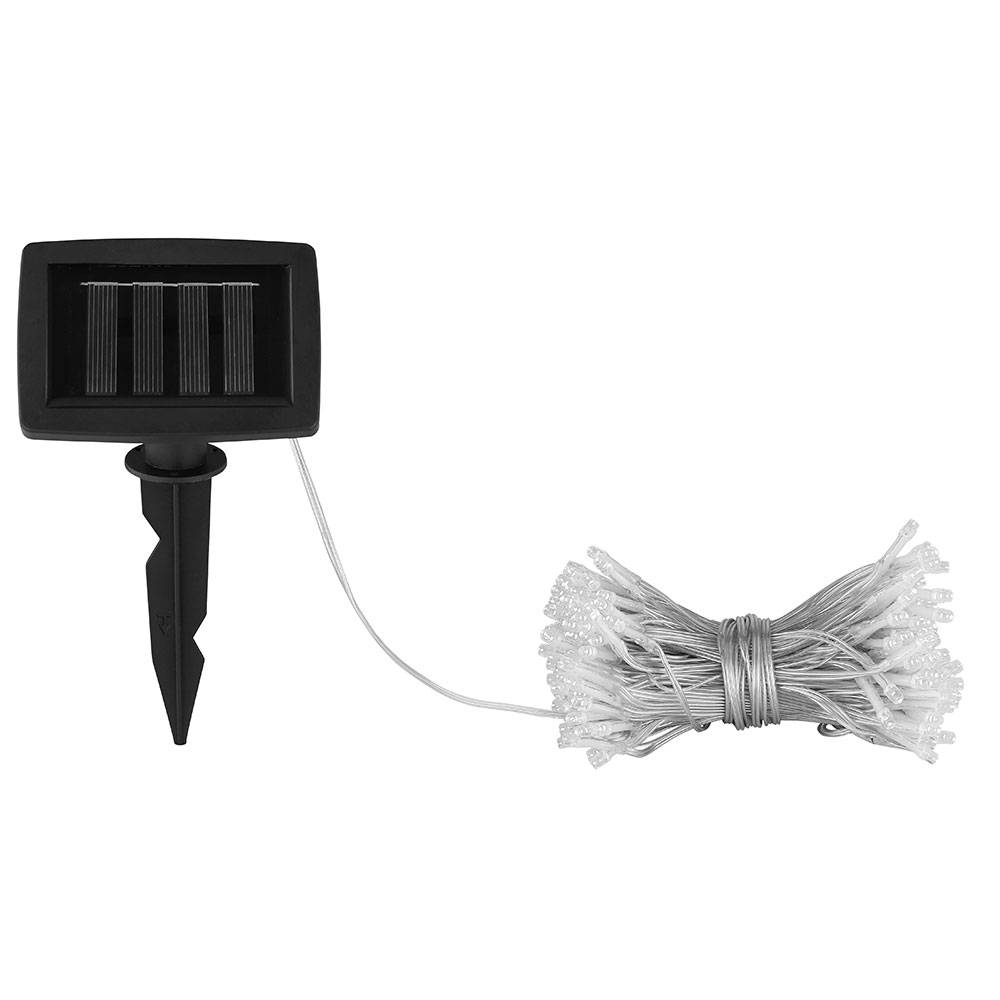 Außenlampe Solarleuchte Lichterkette Lichtervorhang LED Dekolampe, Terrassenleuchte, Akku, wetterfest, schwarz, 192x LED 3000K warmweiß, LxB 150x150