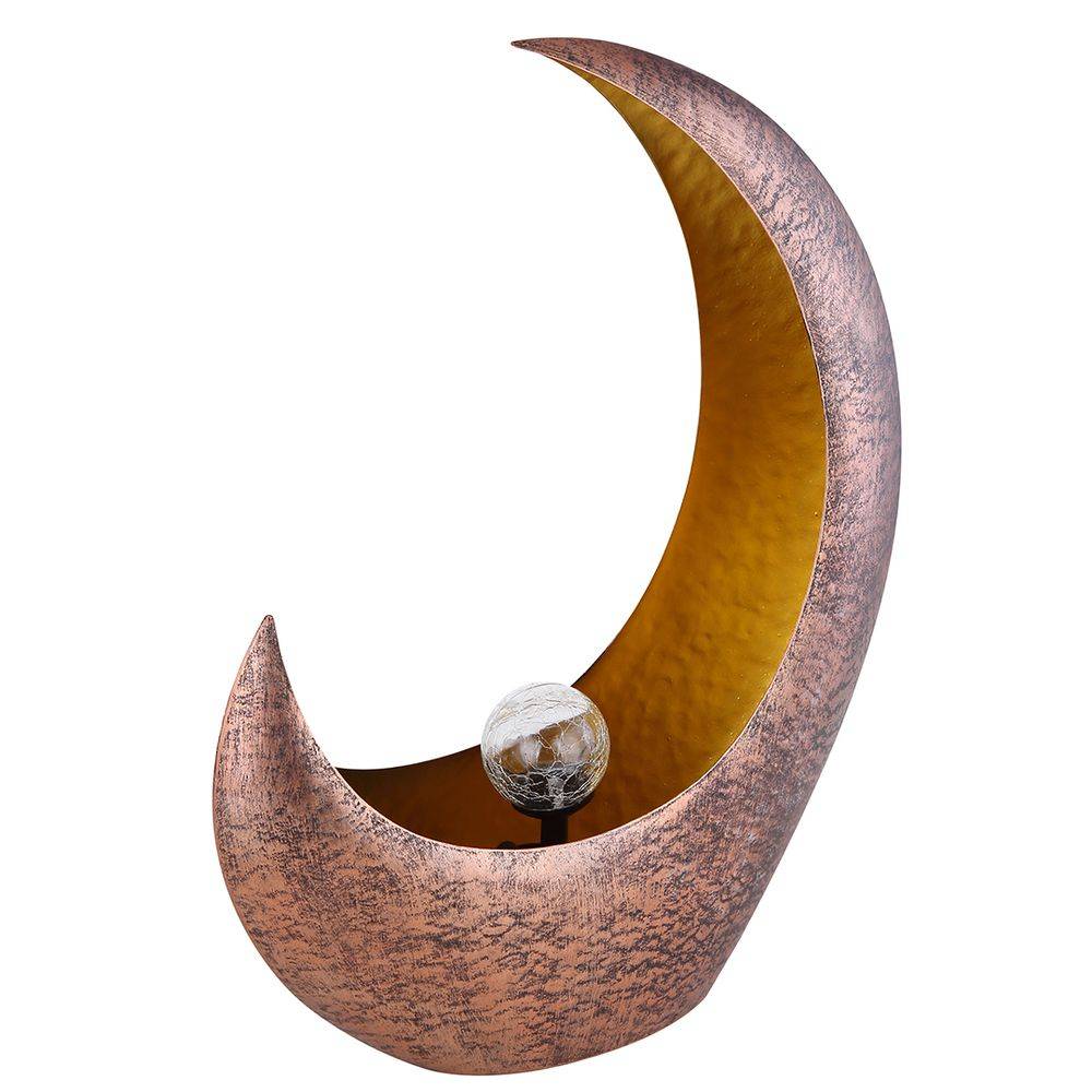 Mondsichel Solarleuchte Solar Außen Gartendeko LED Lampe Outdoor, Lichteffekt stehend, 1x LED warmweiß, L x B x H 37,5x13,5x45 cm, Terrasse Garten