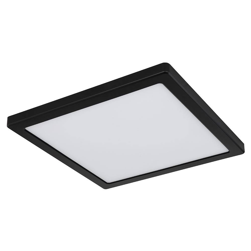 Deckenleuchte Wohnzimmerlampe Deckenpanel, Quadratische Deckenlampe, Modern, schwarz opal, 1x LED 24W 2000lm 3000K-6500K, LxBxH 29,1x29,1x1,7 cm