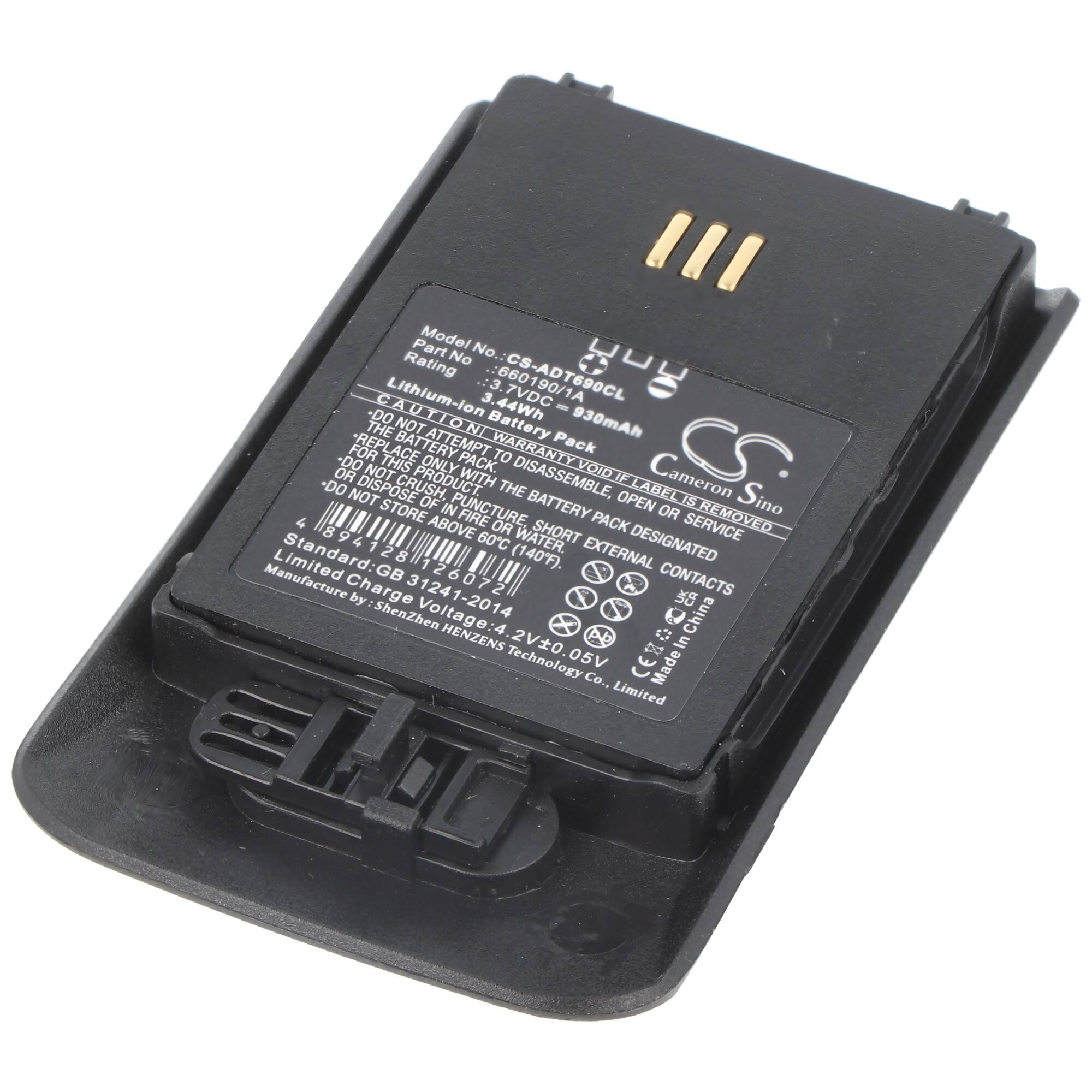Ersatzakku passend für DeTeWe Aastra DT690, DT692 3,7 Volt 930mAh, 72,9x43,8x9mm