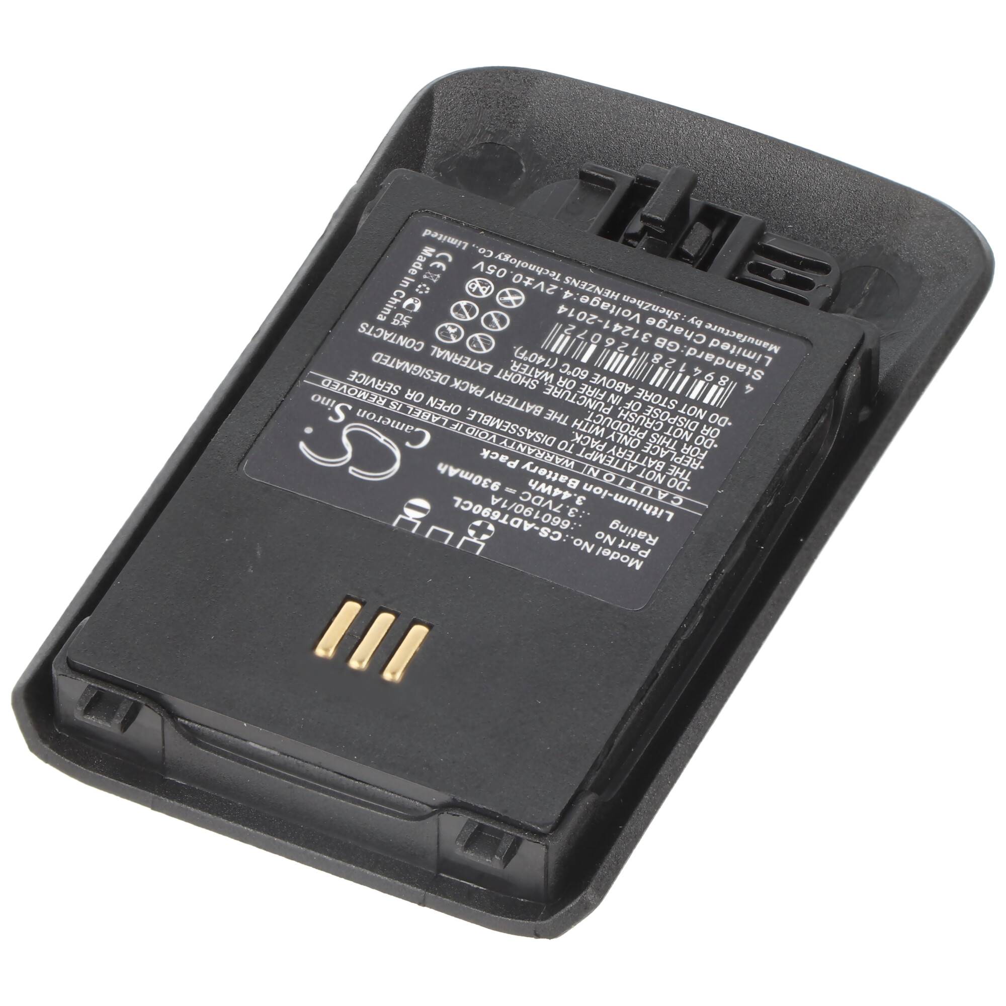 Ersatzakku passend für DeTeWe Aastra DT690, DT692 3,7 Volt 930mAh, 72,9x43,8x9mm