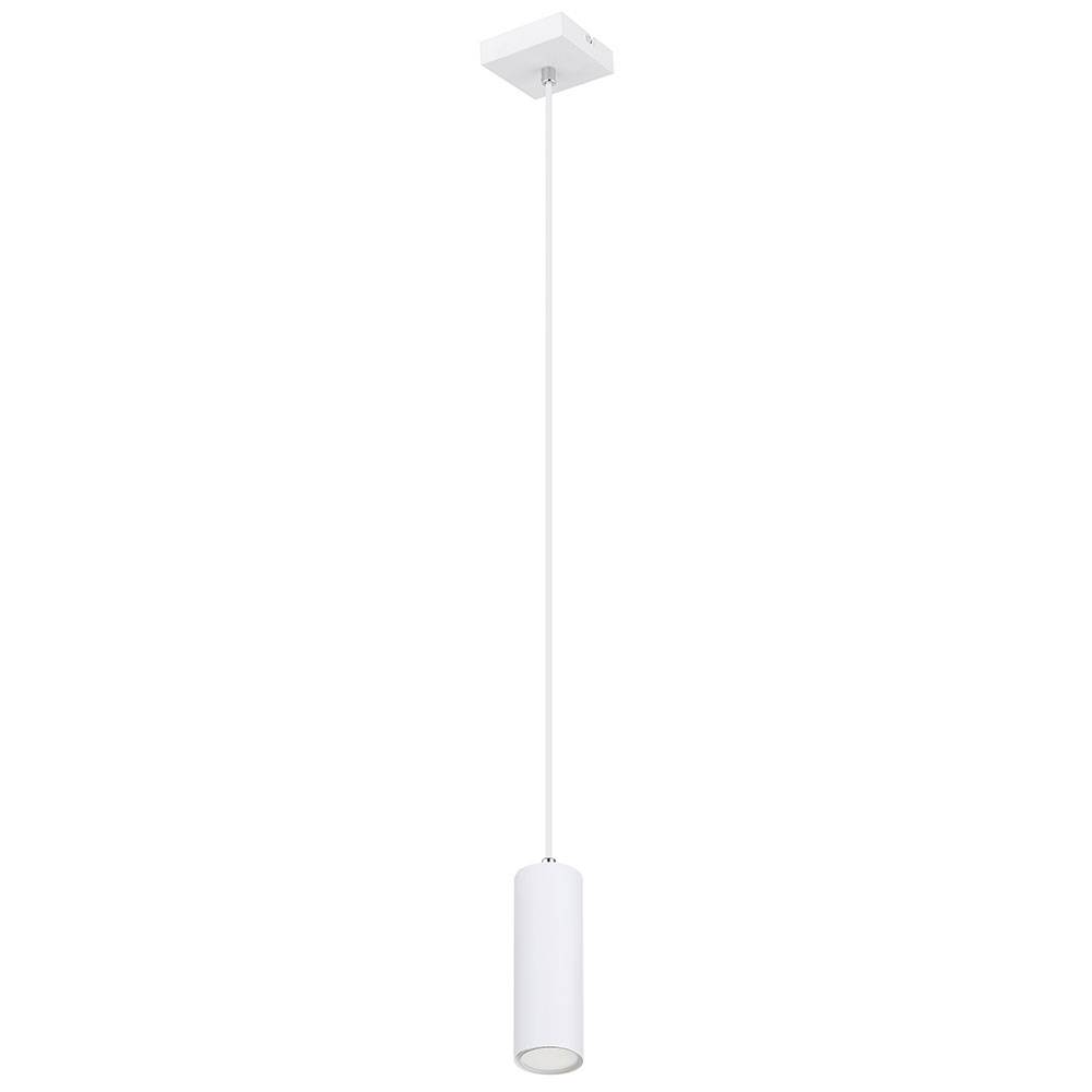 Lampe skandinavisch Hängeleuchte Hängelampen Wohnbereich Modern Pendelleuchte einflammig, Metall weiß, 1x GU10 Fassung, LxBxH 9x9x120 cm