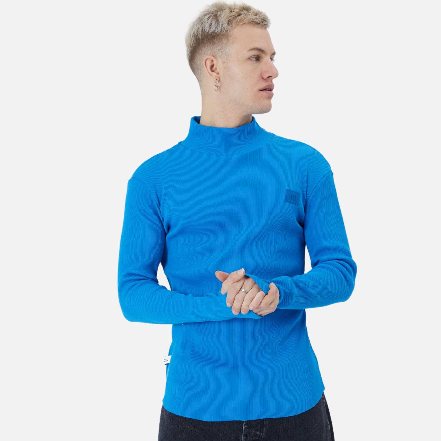 Herren Rundhals Sweatshirt Regular Fit Pullover S/M Blau