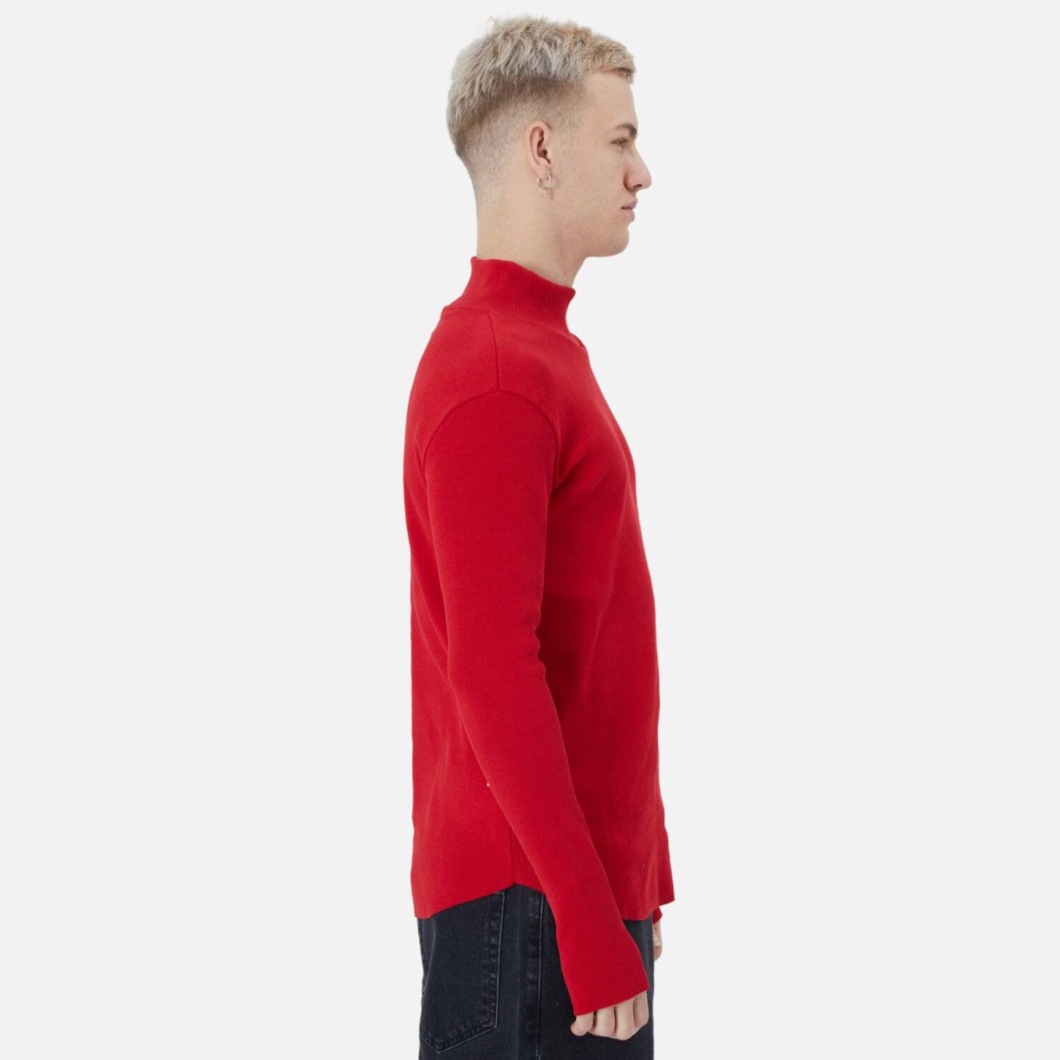 Herren Rundhals Sweatshirt Regular Fit Pullover S/M Rot