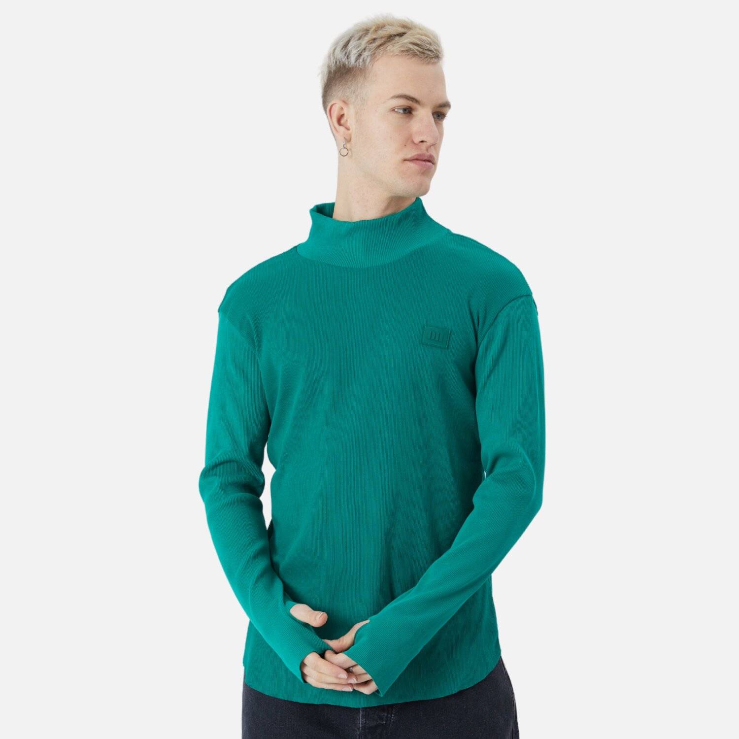 Herren Rundhals Sweatshirt Regular Fit Pullover S/M Grün