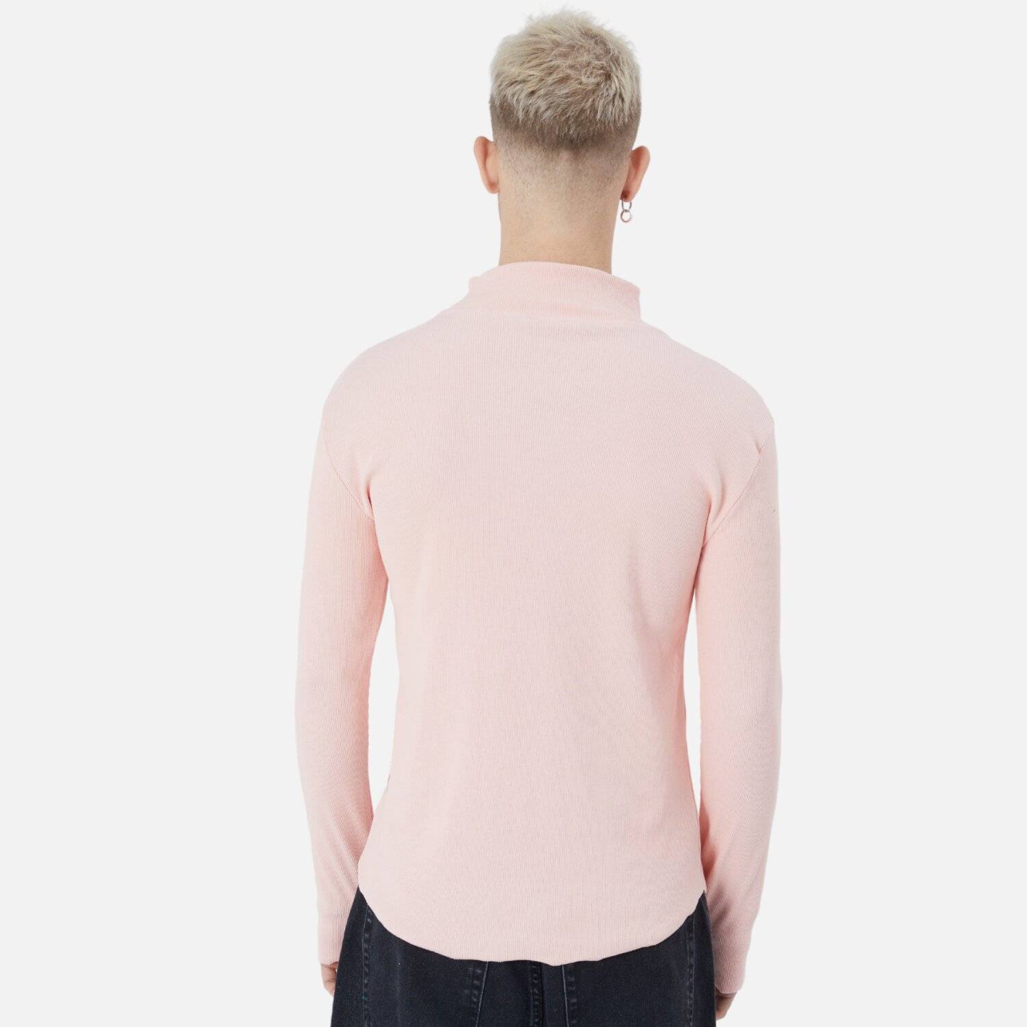 Herren Rundhals Sweatshirt Regular Fit Pullover S/M Rosa