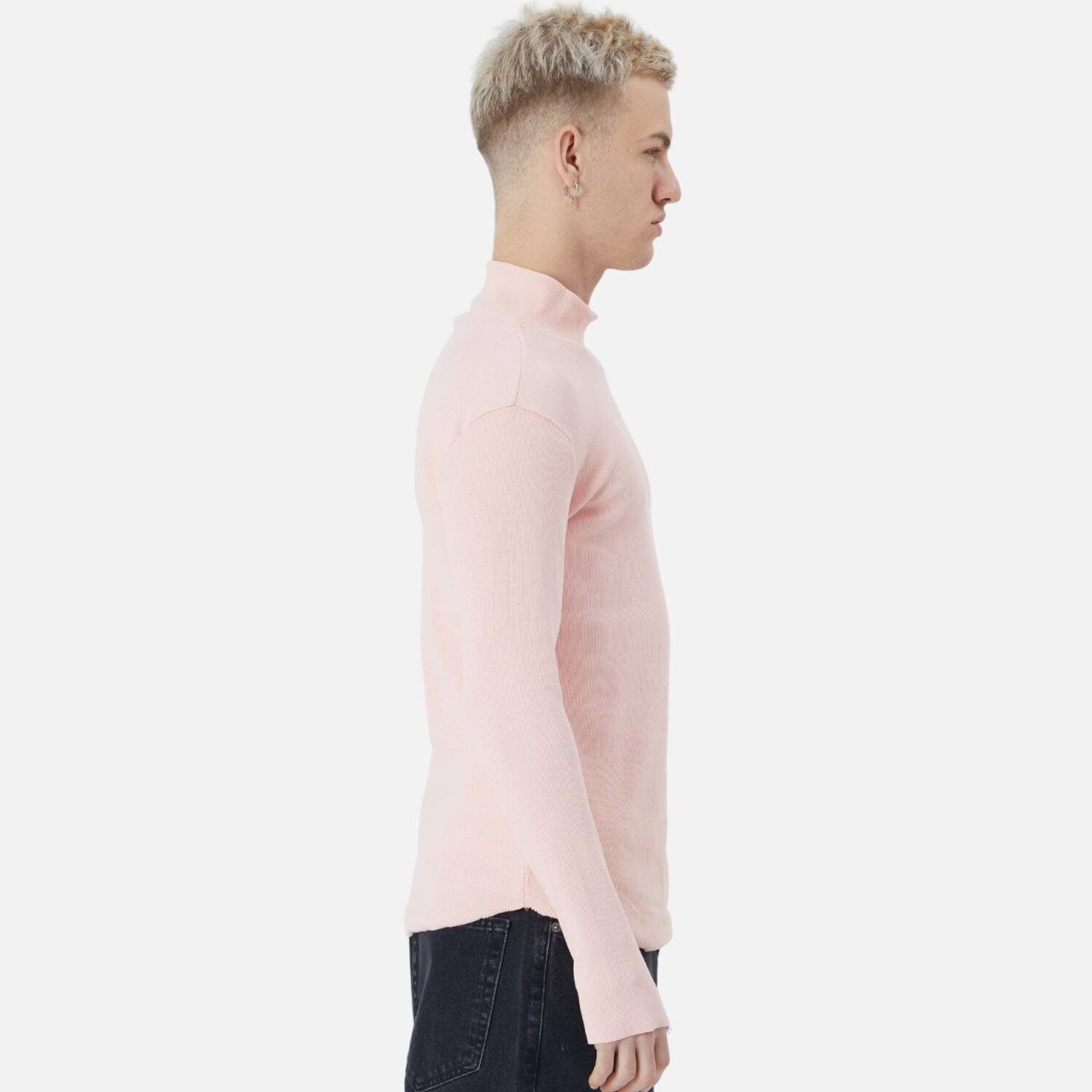 Herren Rundhals Sweatshirt Regular Fit Pullover S/M Rosa