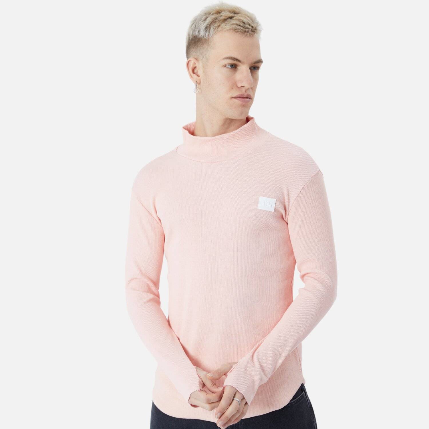 Herren Rundhals Sweatshirt Regular Fit Pullover S/M Rosa
