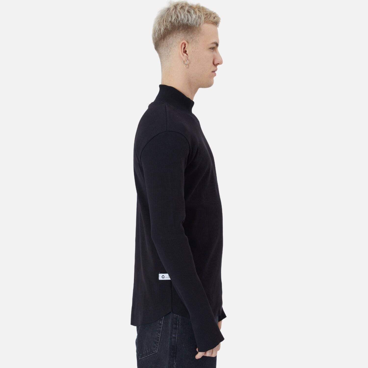 Herren Rundhals Sweatshirt Regular Fit Pullover S/M Schwarz