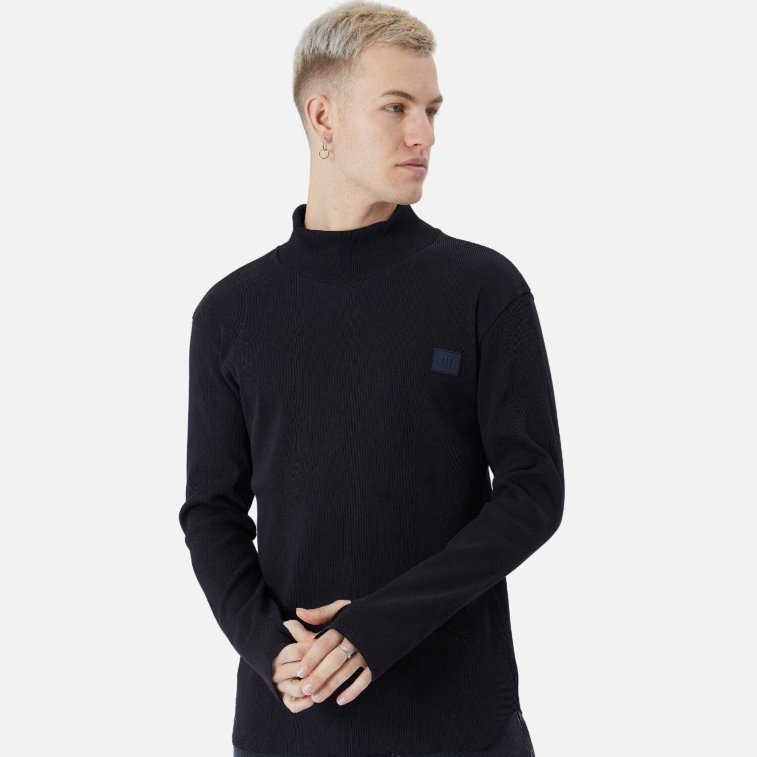 Herren Rundhals Sweatshirt Regular Fit Pullover S/M Schwarz