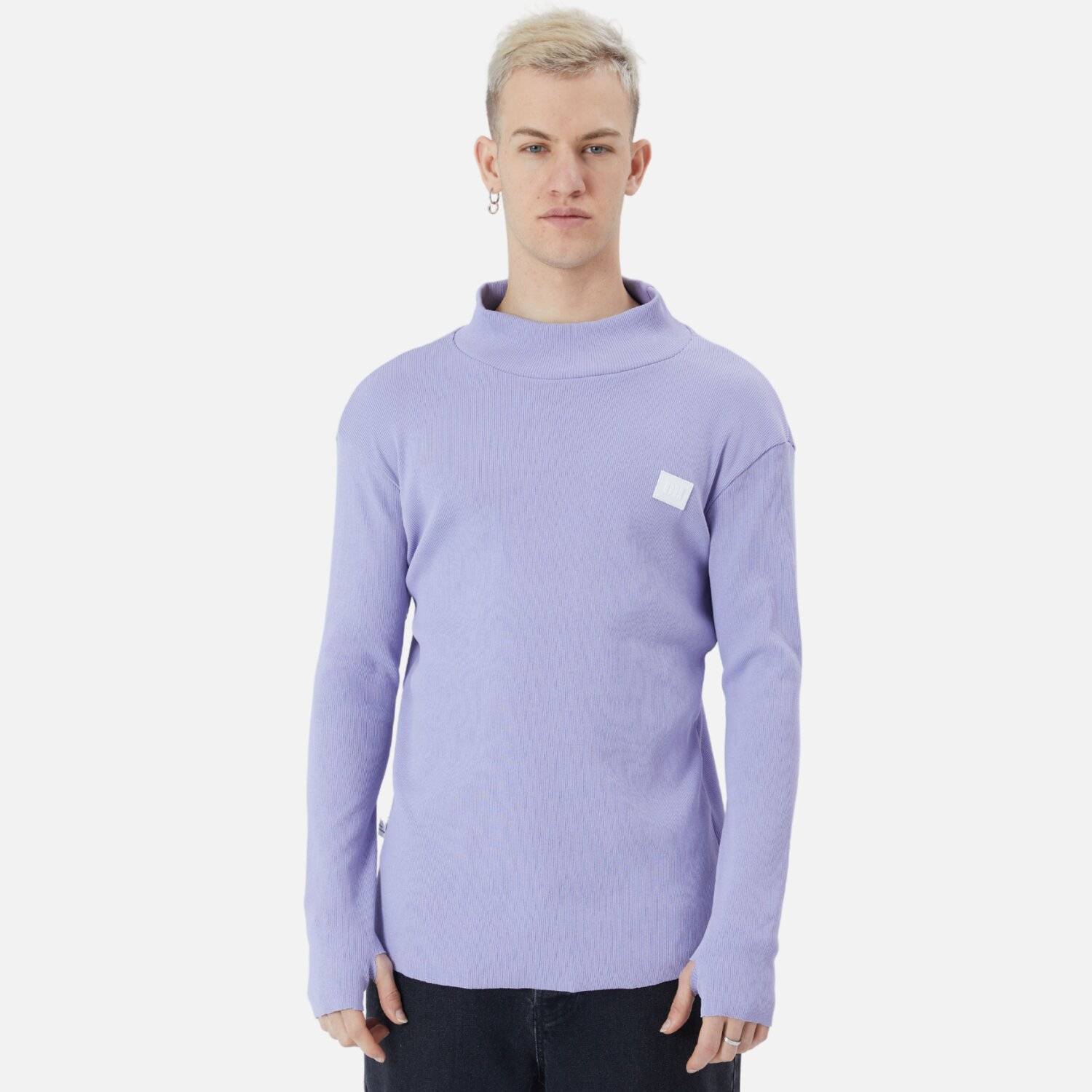 Herren Rundhals Sweatshirt Regular Fit Pullover S/M Lila