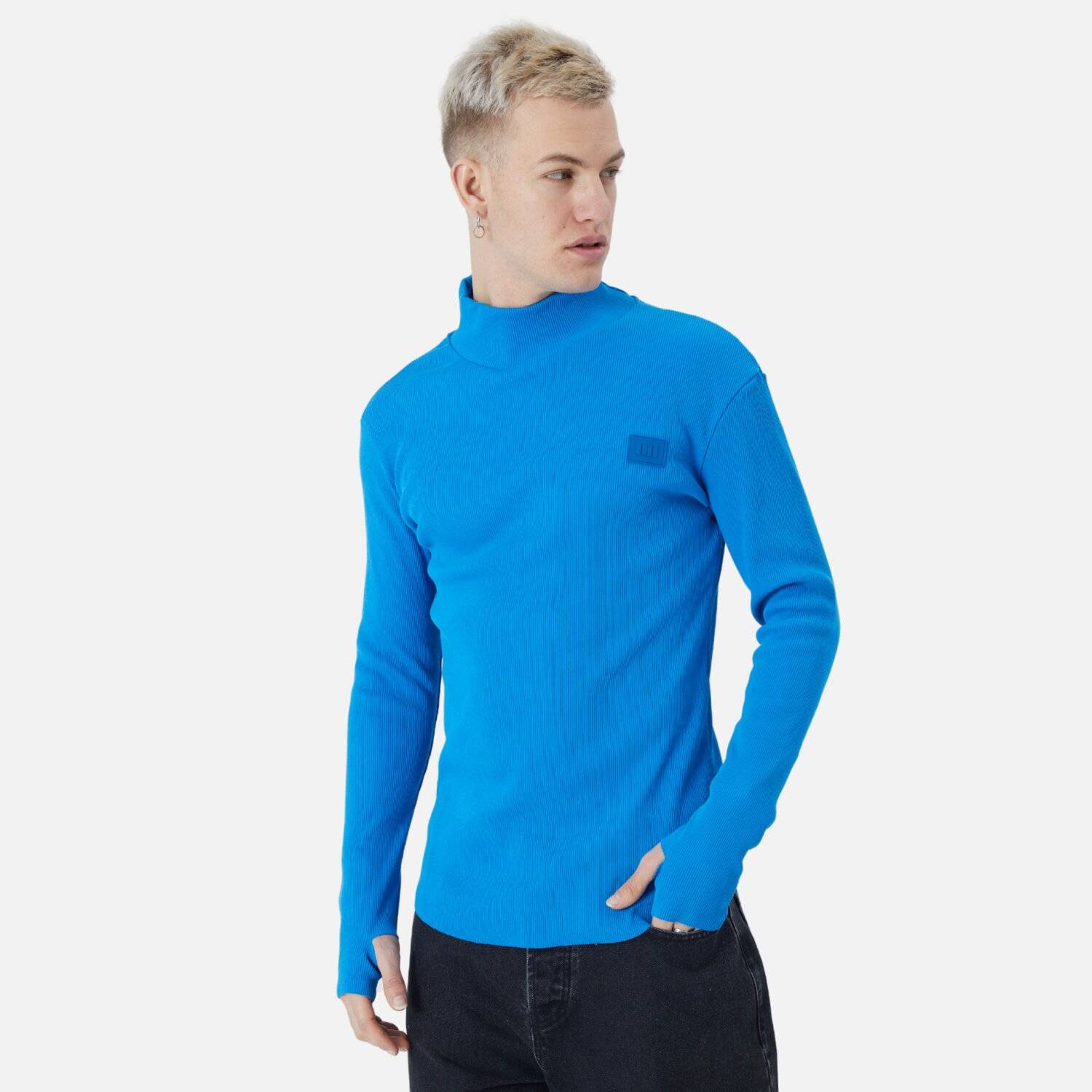 Herren Rundhals Sweatshirt Regular Fit Pullover L/XL Blau