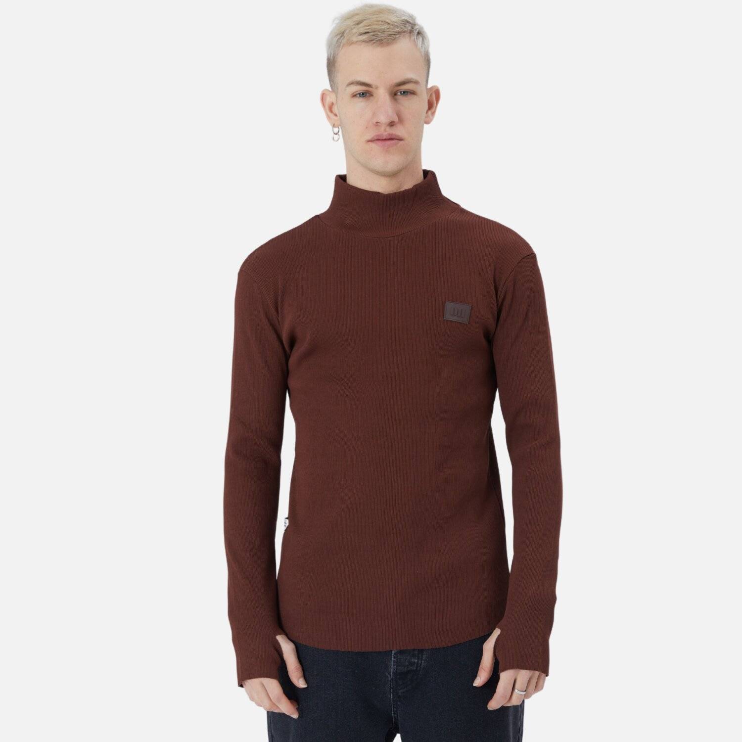 Herren Rundhals Sweatshirt Regular Fit Pullover L/XL Braun