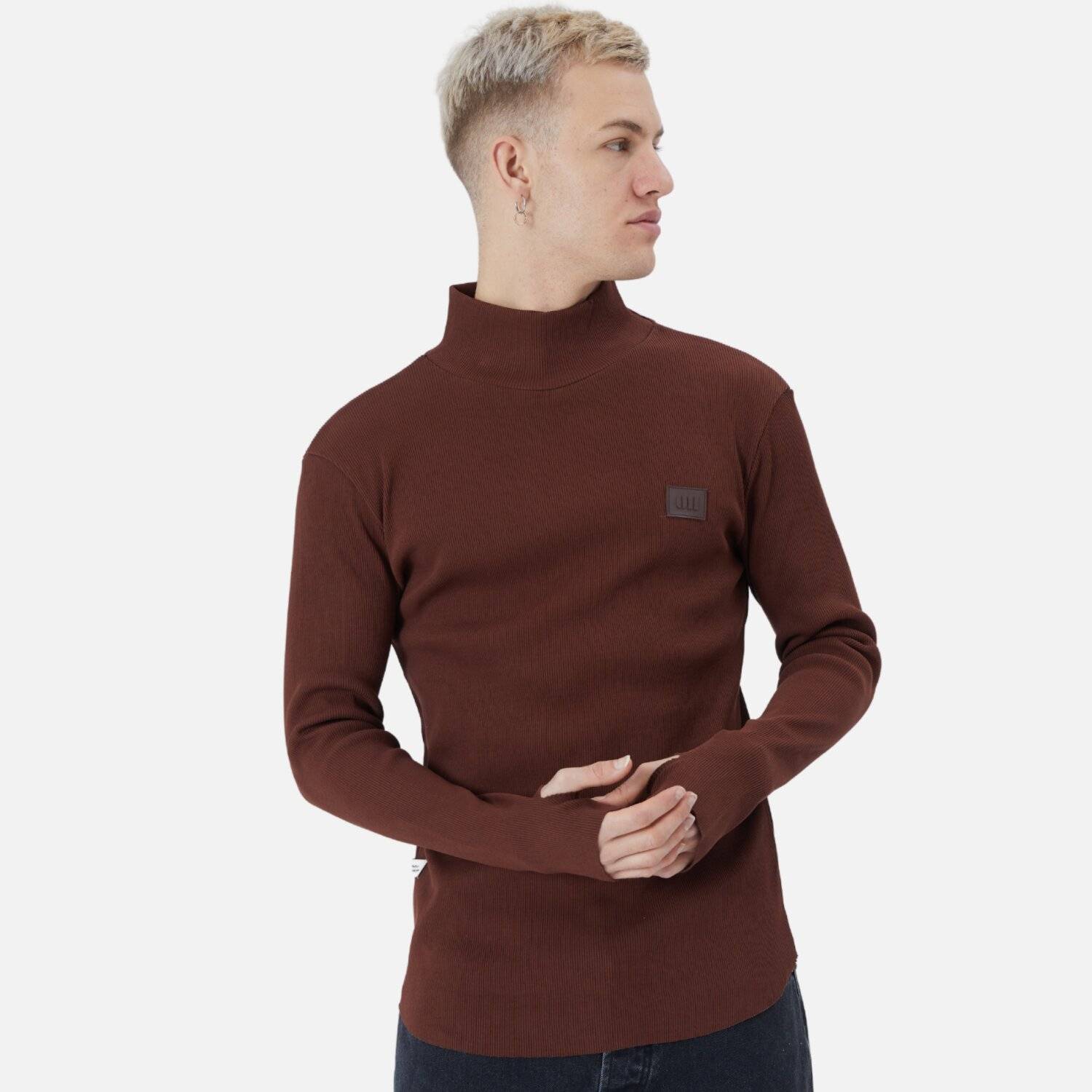 Herren Rundhals Sweatshirt Regular Fit Pullover L/XL Braun