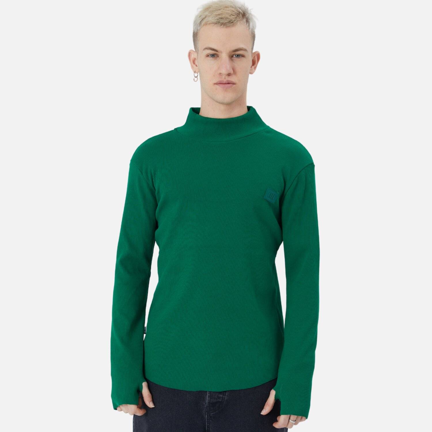 Herren Rundhals Sweatshirt Regular Fit Pullover L/XL Dunkelgrün