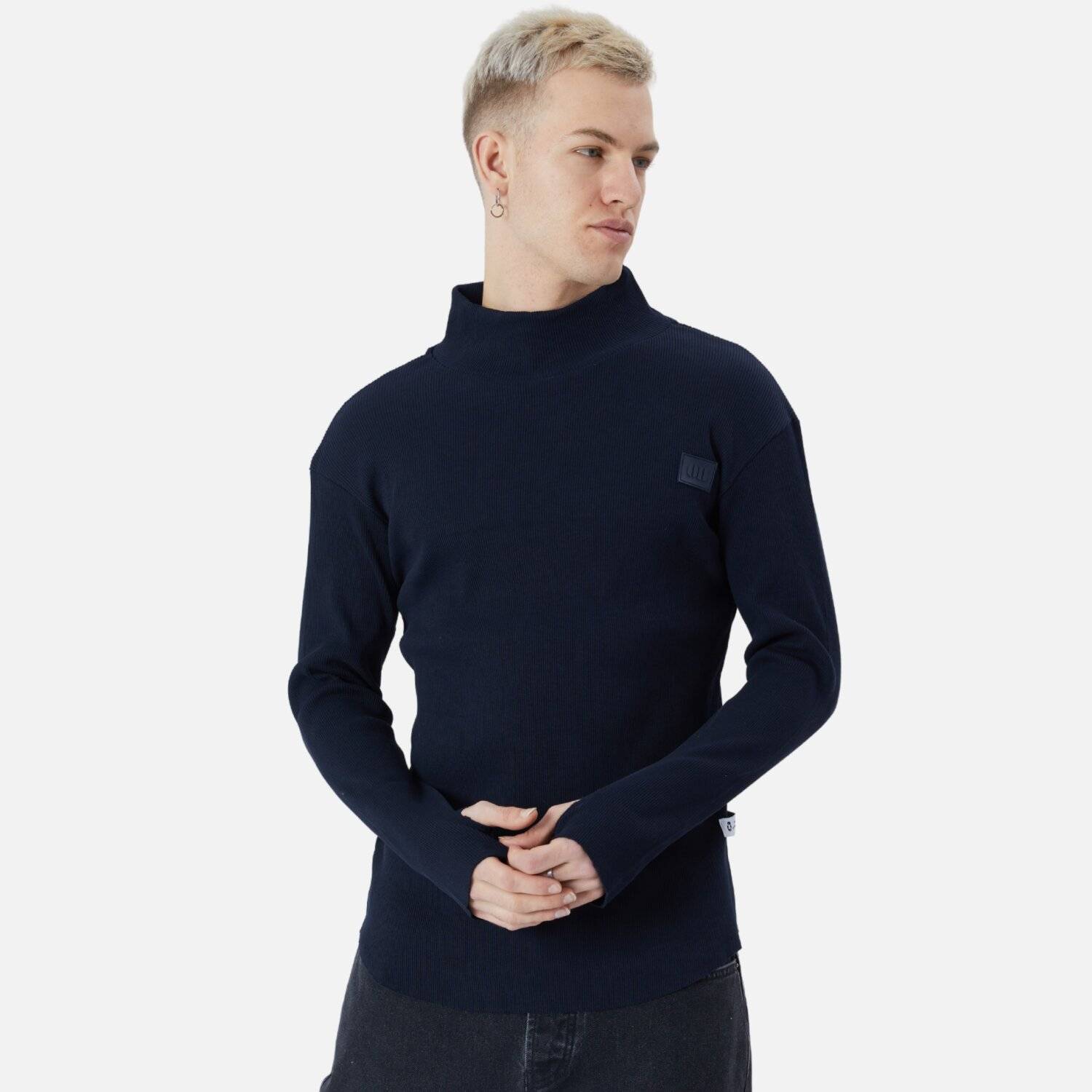 Herren Rundhals Sweatshirt Regular Fit Pullover L/XL Dunkelblau