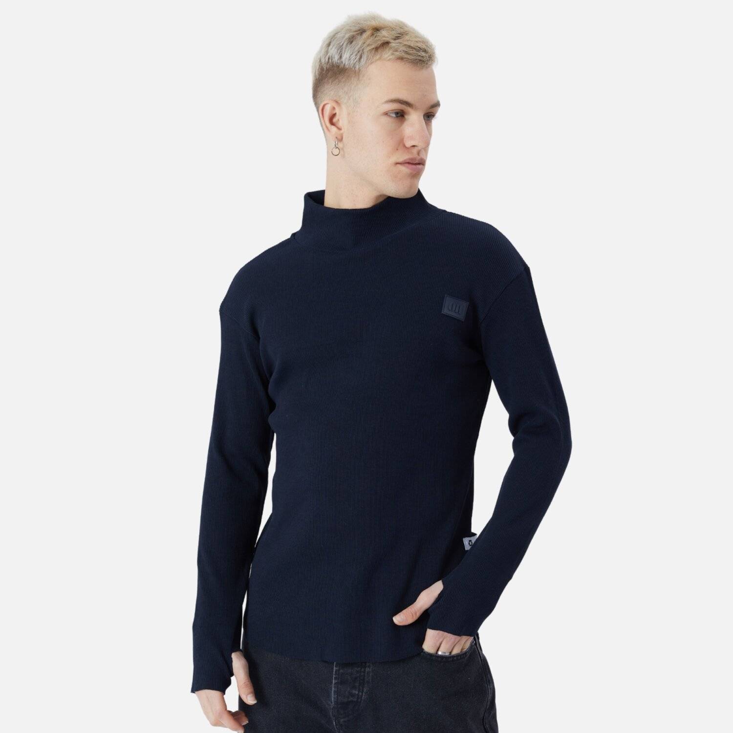 Herren Rundhals Sweatshirt Regular Fit Pullover L/XL Dunkelblau