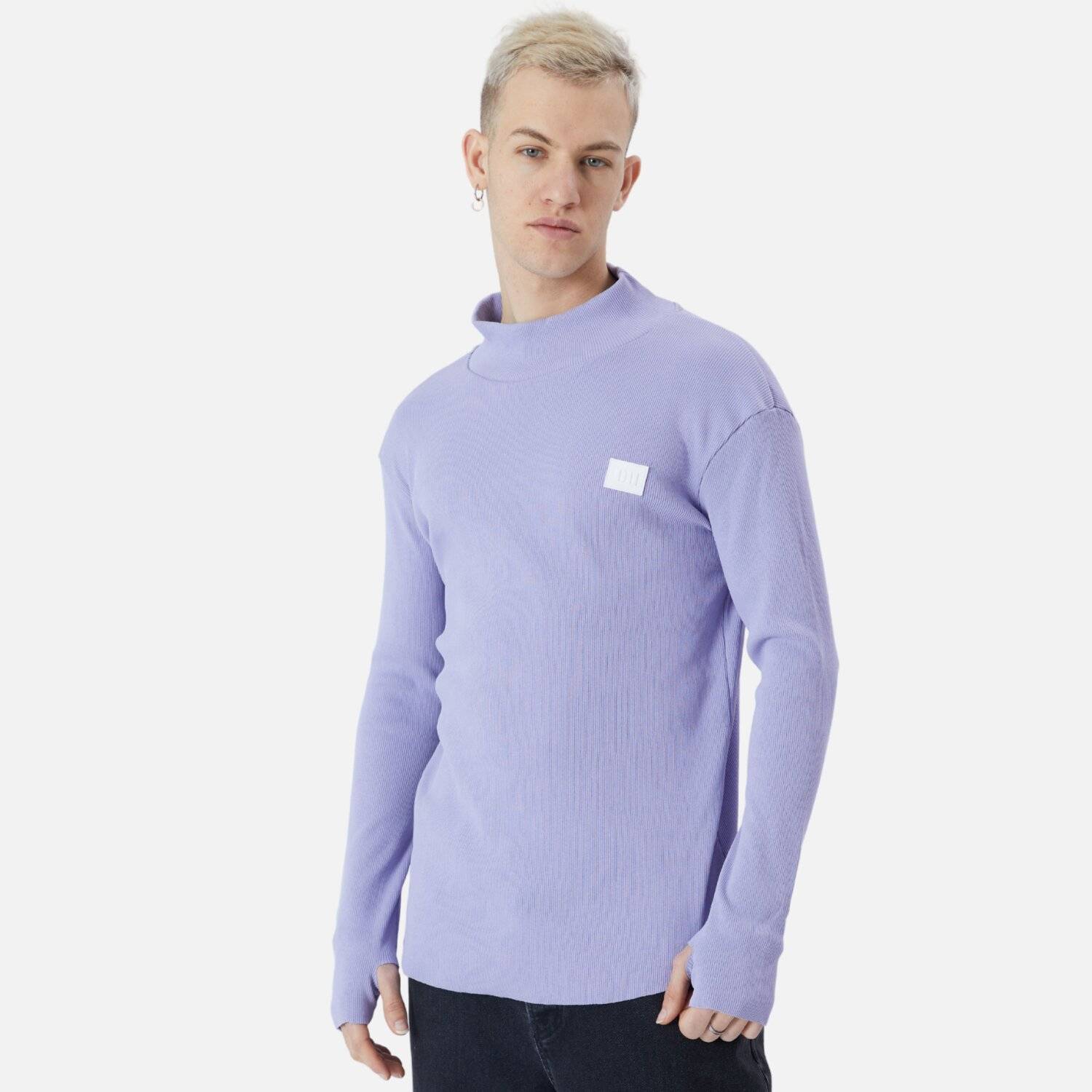 Herren Rundhals Sweatshirt Regular Fit Pullover L/XL Lila
