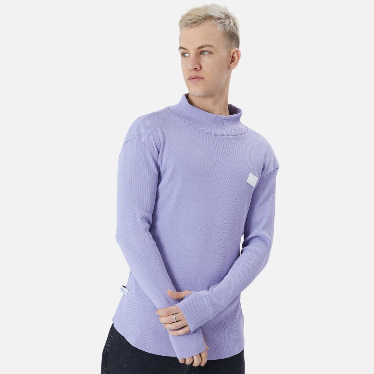 Herren Rundhals Sweatshirt Regular Fit Pullover L/XL Lila