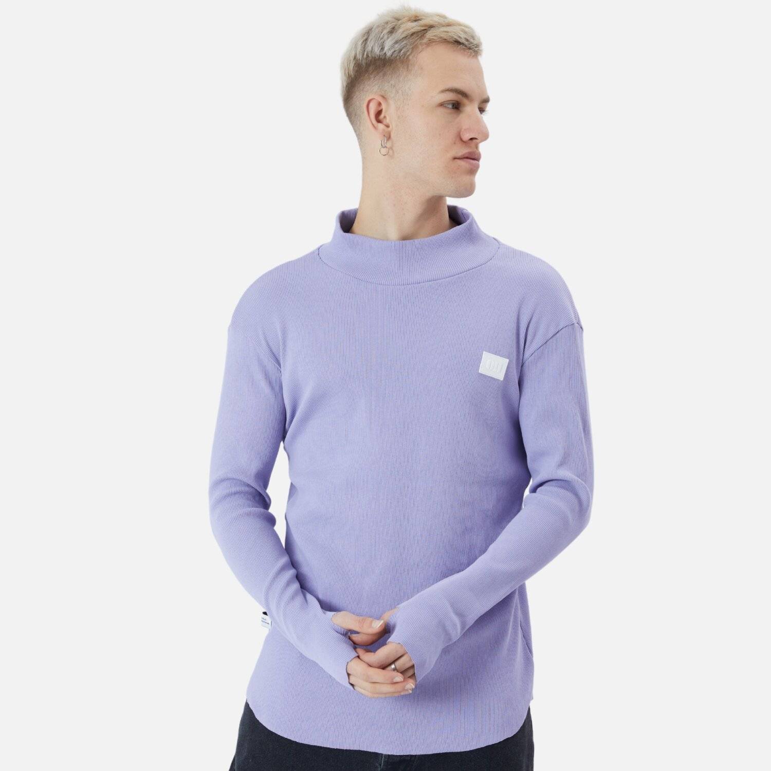 Herren Rundhals Sweatshirt Regular Fit Pullover L/XL Lila