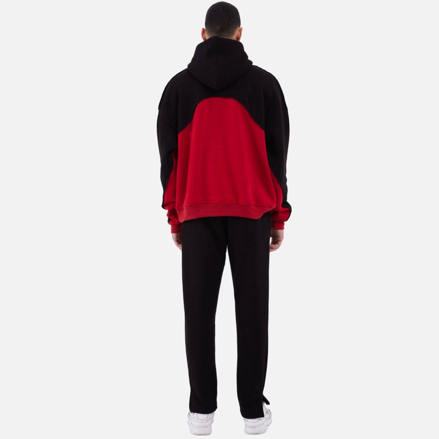 Ossy Homer Jogginganzug Set Jogger Hoodie Oversize Unisex (M) Schwarz-Rot