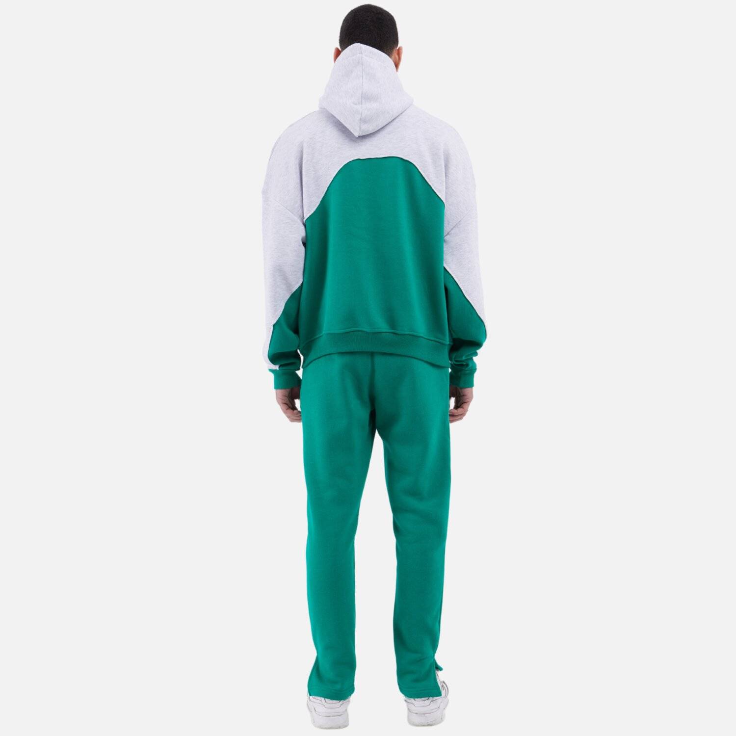 Ossy Homer Jogginganzug Set Jogger Hoodie Oversize Unisex (L) Grau-Grün