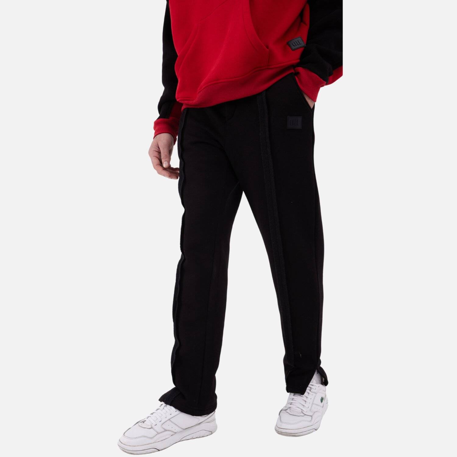 Jogger Jogginghose Baumwolle Cotton Oversize Fit Unisex (XL) Schwarz