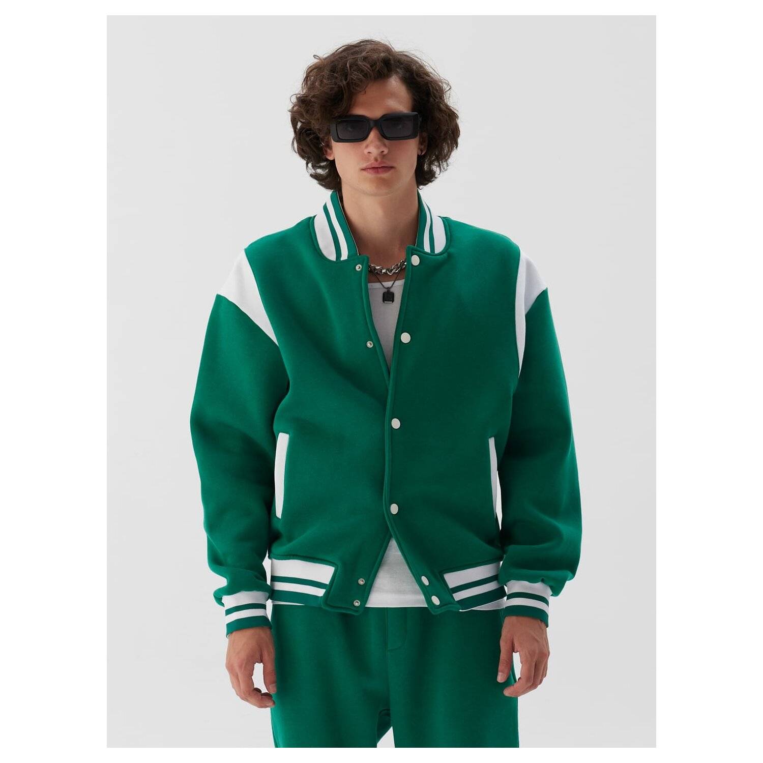 Ossy Homer Basic Jacket Baseballjacke Baumwolle Herren Unisex Jacke S Grün