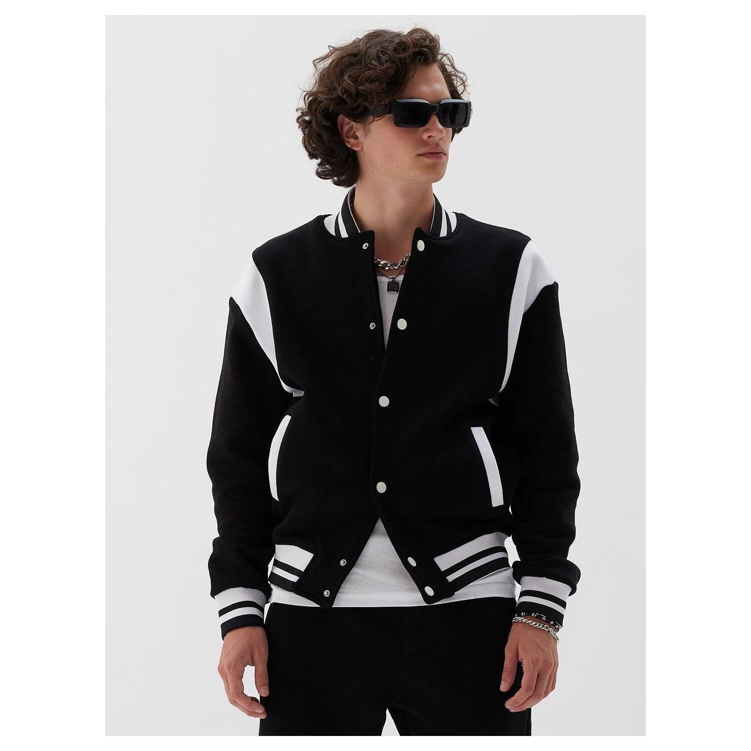 Ossy Homer Basic Jacket Baseballjacke Baumwolle Herren Unisex Jacke M Schwarz