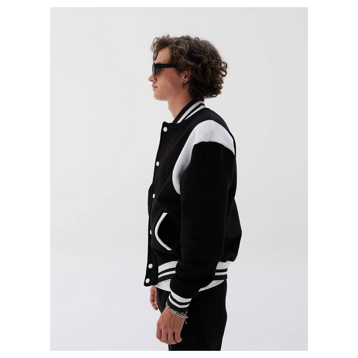 Ossy Homer Basic Jacket Baseballjacke Baumwolle Herren Unisex Jacke L Schwarz