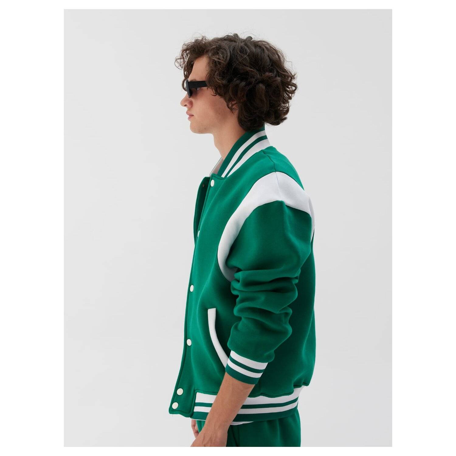Ossy Homer Basic Jacket Baseballjacke Baumwolle Herren Unisex Jacke L Grün