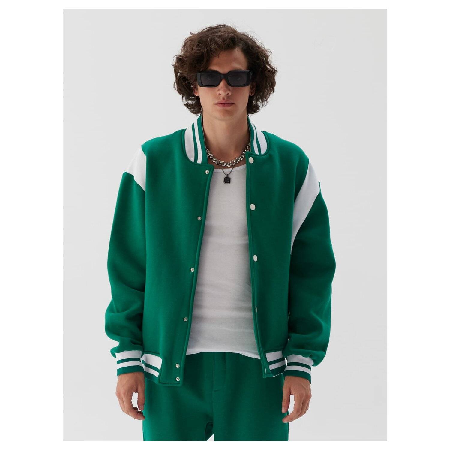 Ossy Homer Basic Jacket Baseballjacke Baumwolle Herren Unisex Jacke L Grün