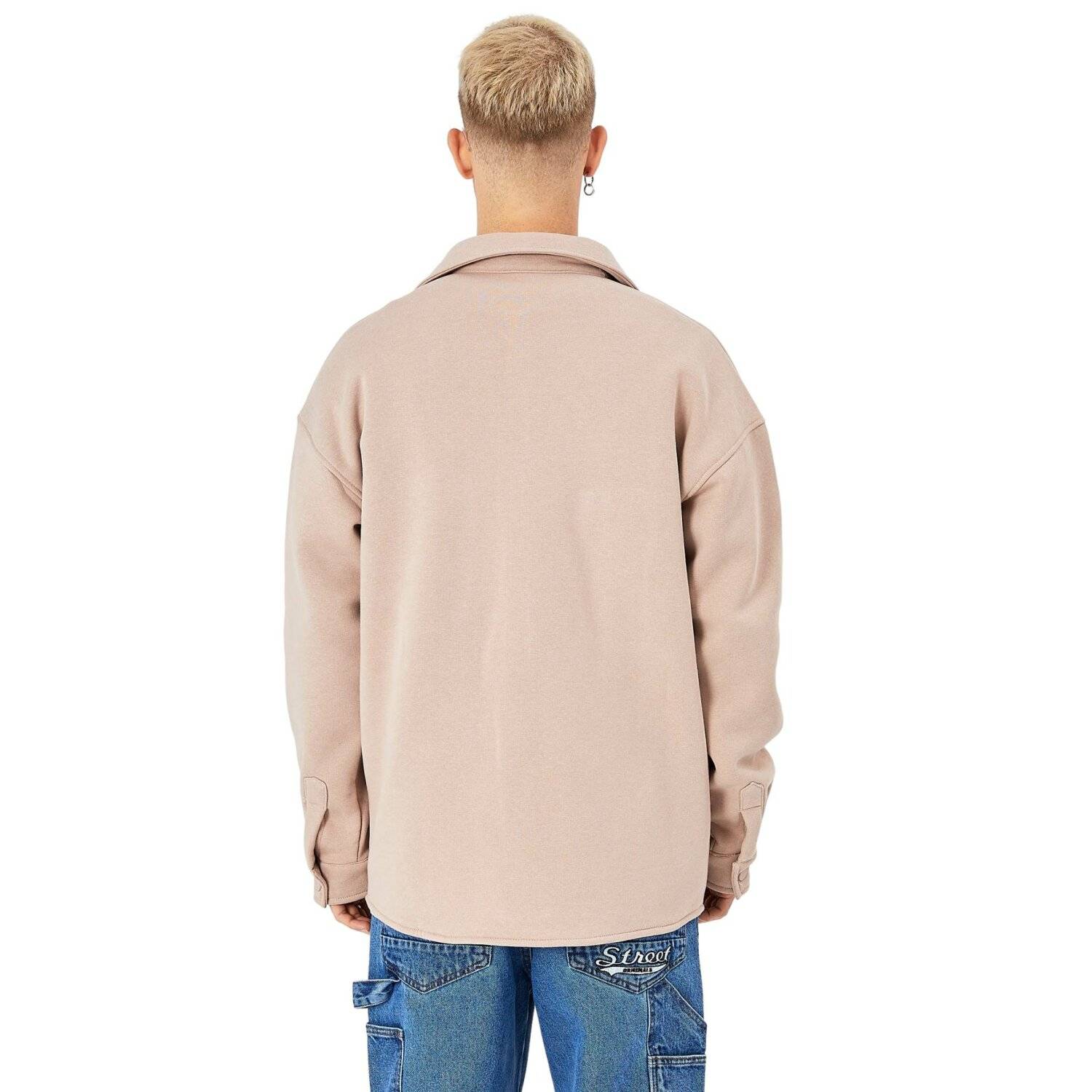 Hemdjacke aus Baumwolle in Oversize Fit Übergangsjacke (S) Beige