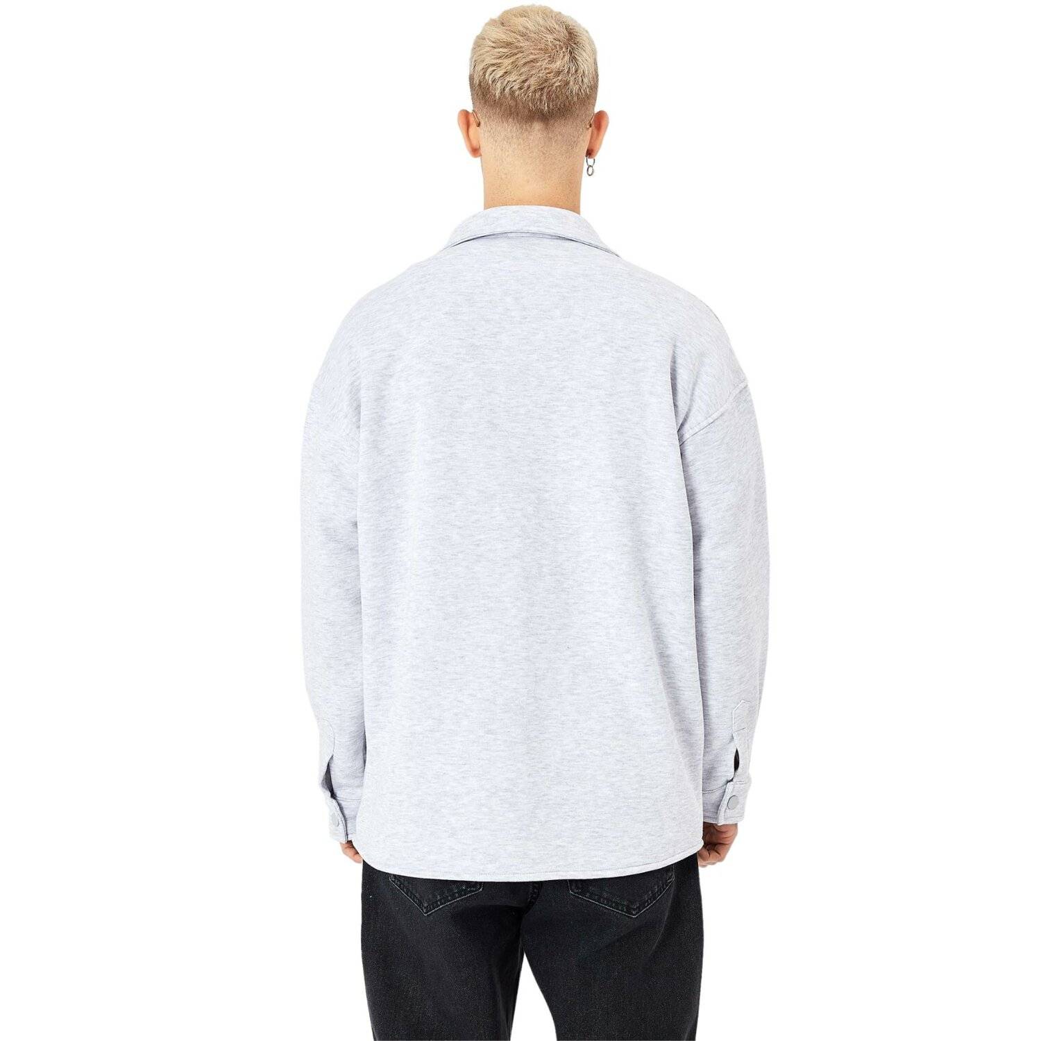 Hemdjacke aus Baumwolle in Oversize Fit Übergangsjacke (M) Grau