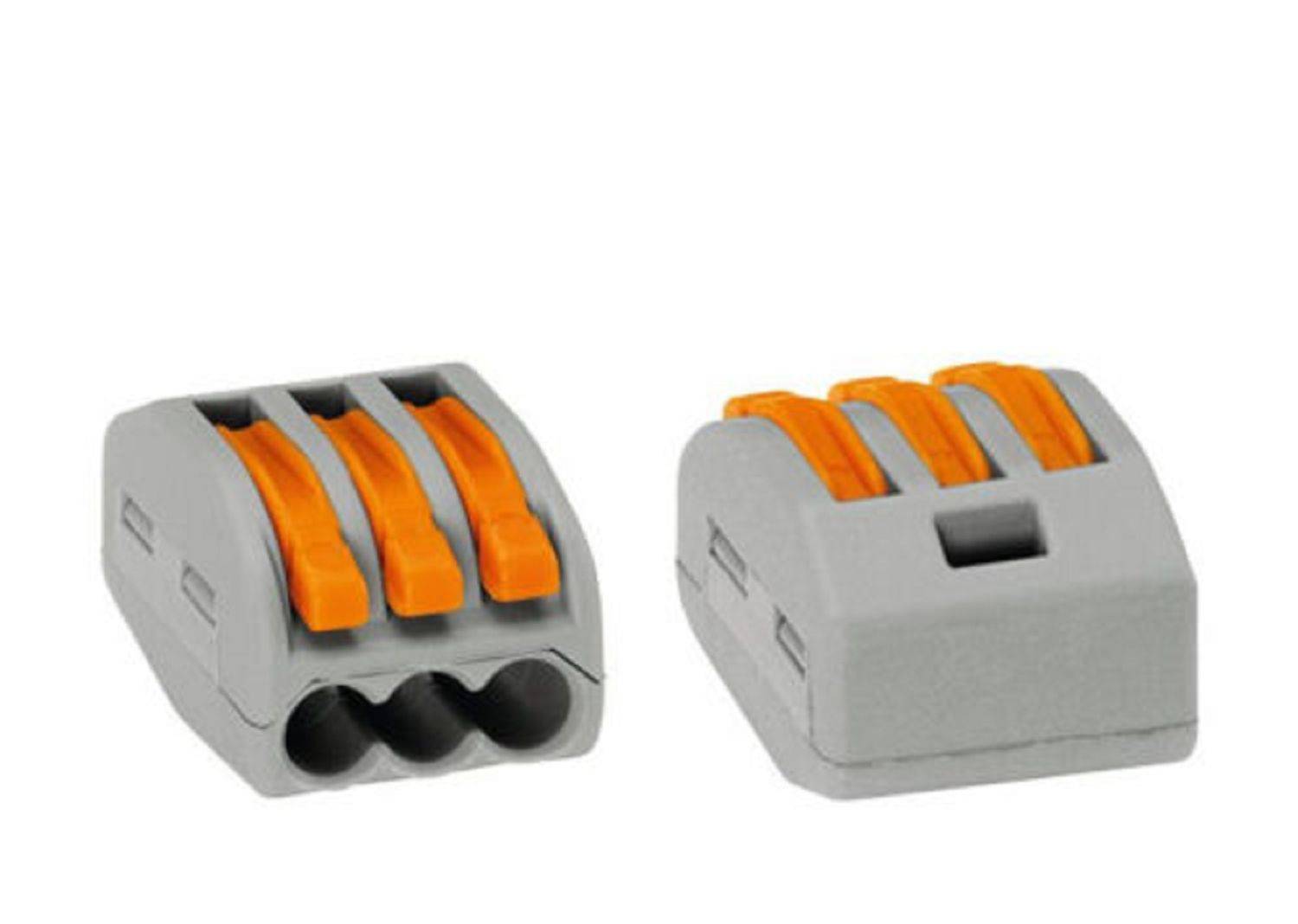 Verbindungsklemme Verbindungsdosenklemme 3-fach mit Hebel isolierendes Kunststoffgehäuse 100 Stück