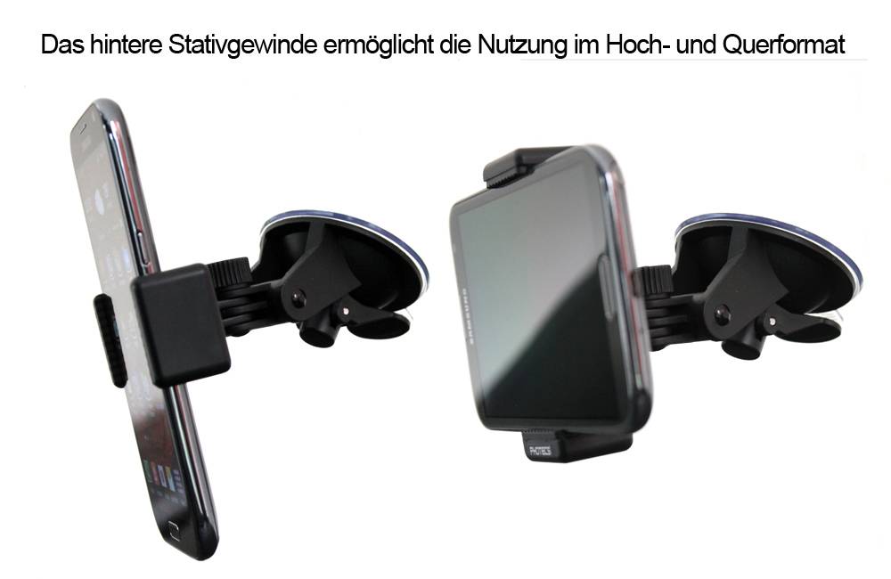 Photecs® Universal Saugnapf Halterung V2 (55-85mm), für Smartphone, Kamera, Handy, ActionCam, GoPro