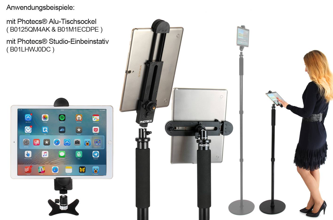 Photecs® Universal Auto Tablet-Halterung Pro V1-A für iPad Pro und andere Tablet-PC bis zu 14 Zoll ode