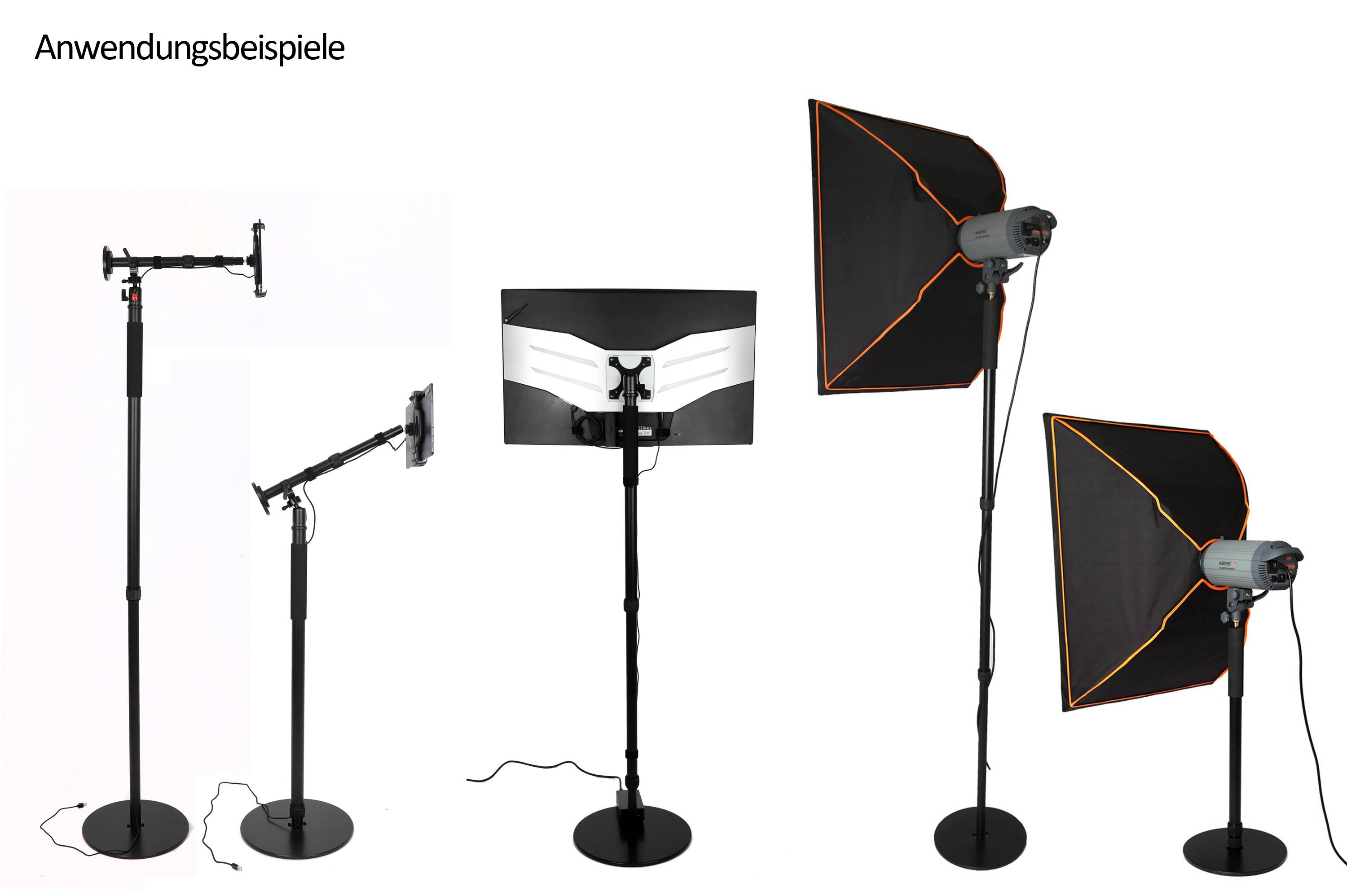 Photecs® Studio-Einbeinstativ Pro 2S-35, 2-Segment-Monopod m. Stahl-Standfuß 35cm (7,5 kg)