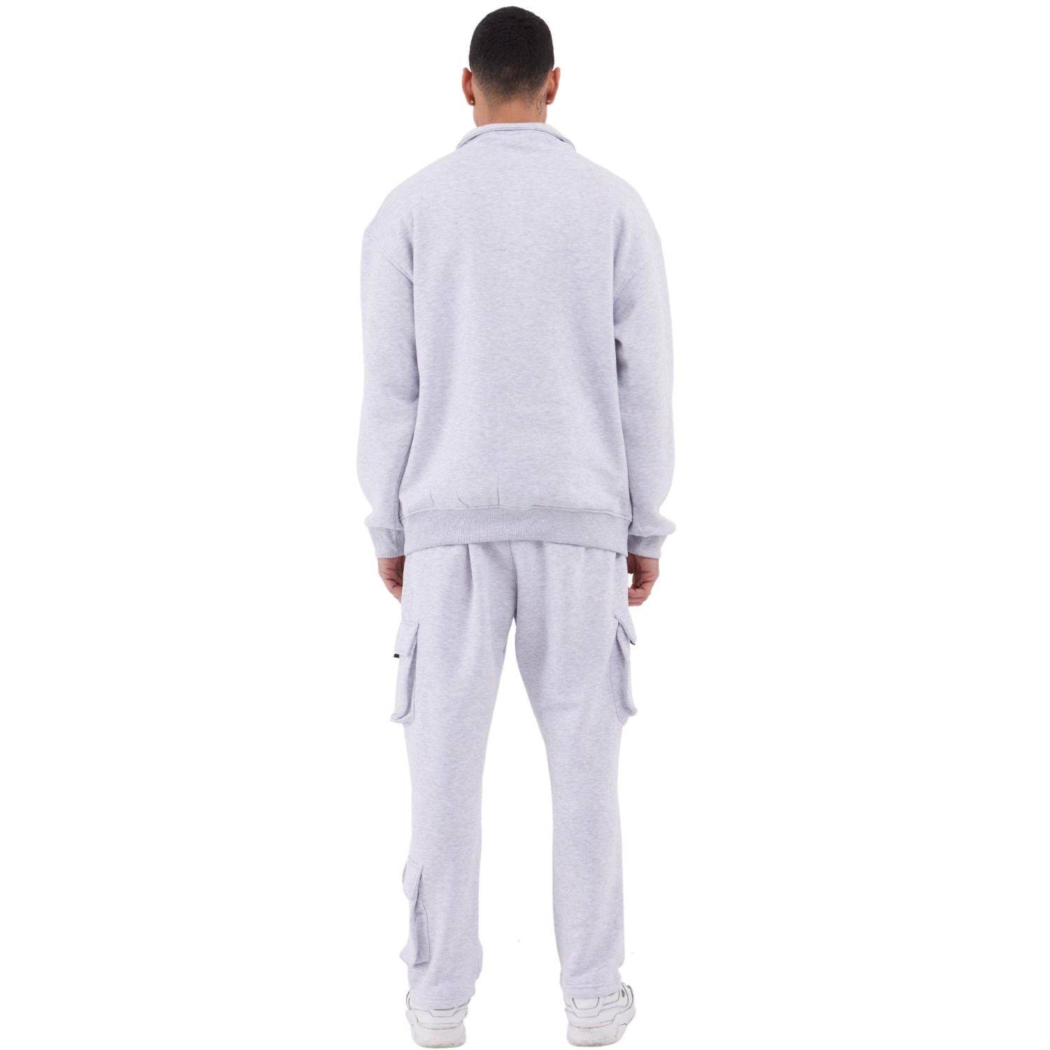 Jogginganzug Set Baumwolle Jogger Hoodie Pullover Oversize Fit (M) Grau