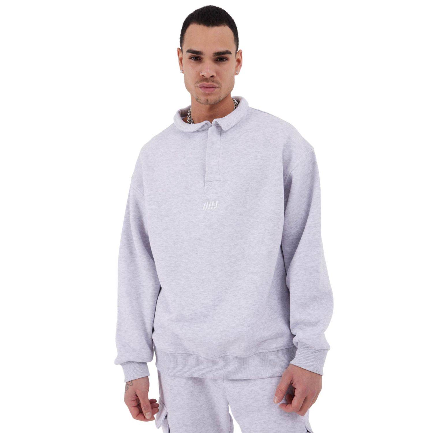Jogginganzug Set Baumwolle Jogger Hoodie Pullover Oversize Fit (XL) Grau