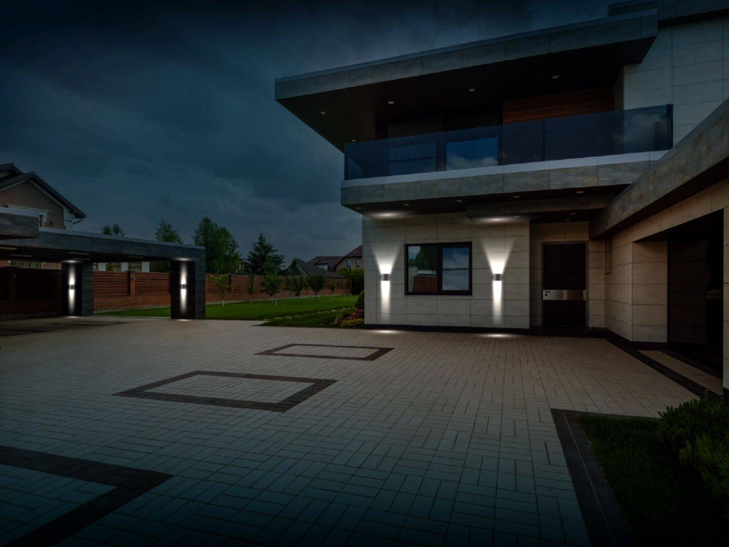 LED line LITE Außenwandleuchte LED 2x 3W 4000K Neutralweiß IP54 CILINDER Außenbeleuchtung Wandleuchte Grau