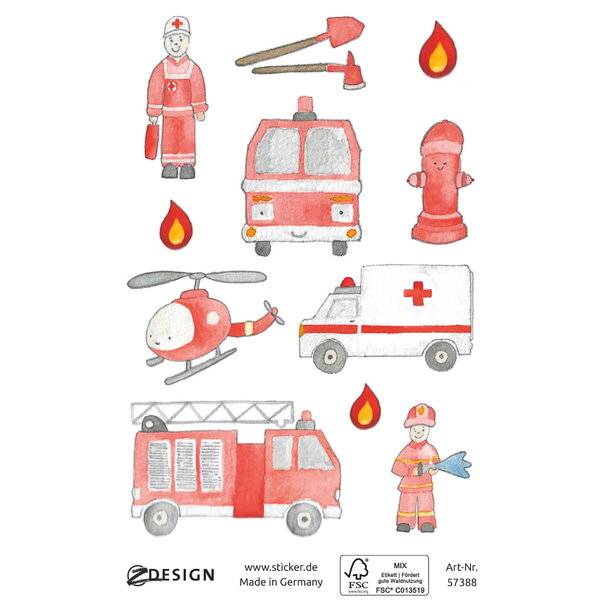 Sticker 76x120mm Papier/beglimmert 1 Bogen Motiv rot