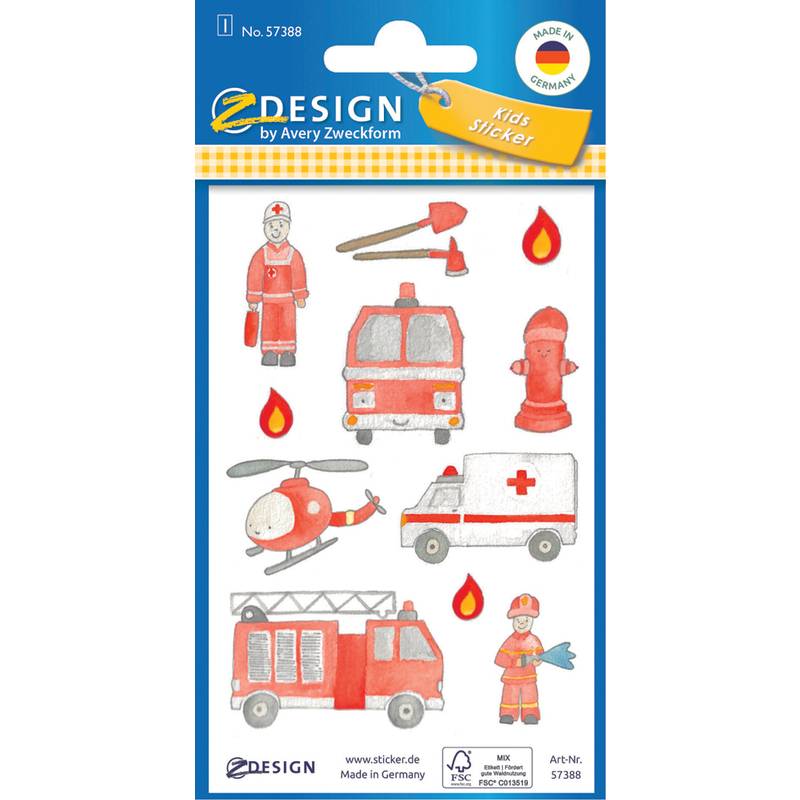 AVERY Zweckform ZDesign KIDS Papier-Sticker, rot