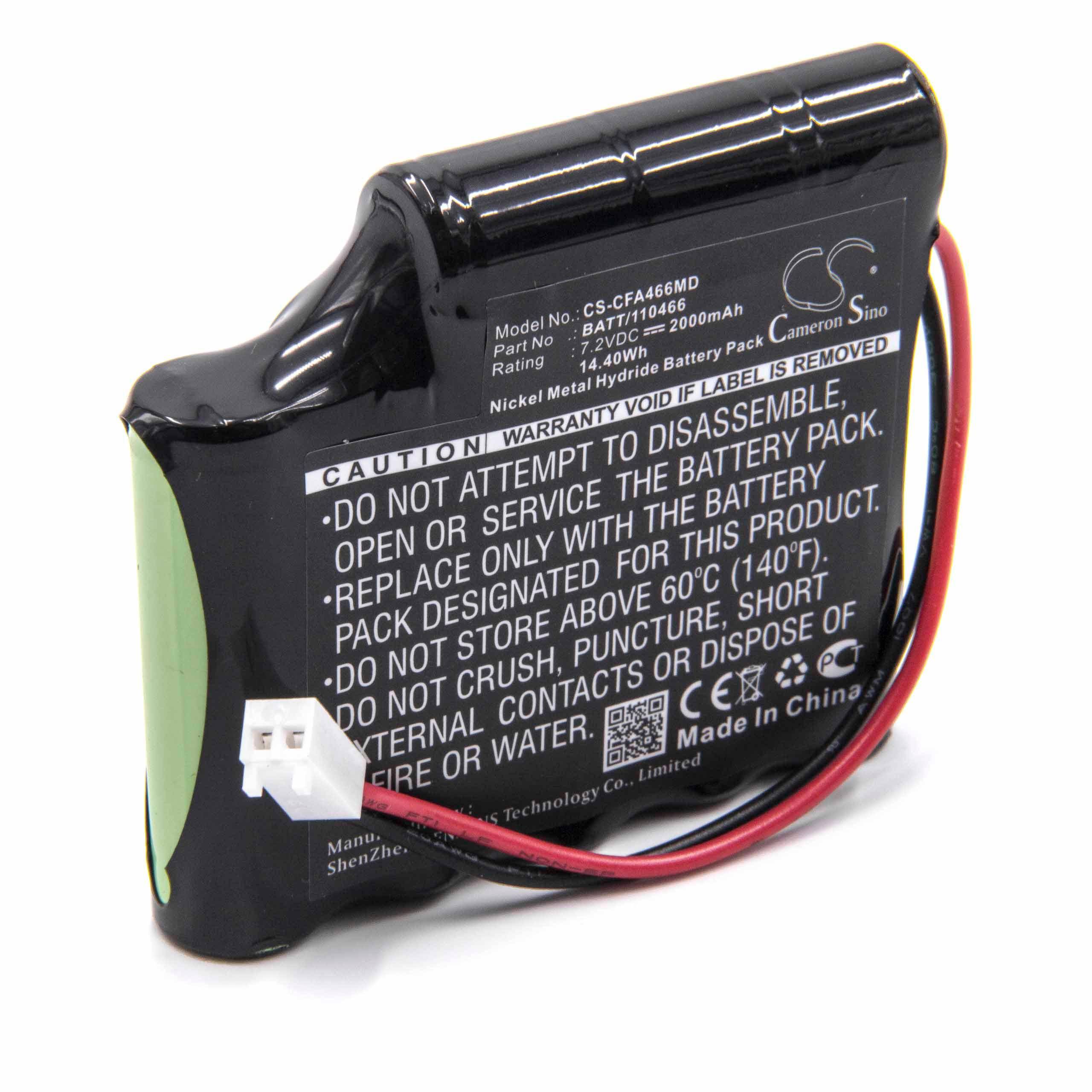 Medizintechnik-Akku als Ersatz für Globus BATT/110466 - 2000mAh, 7,2V, NiMH